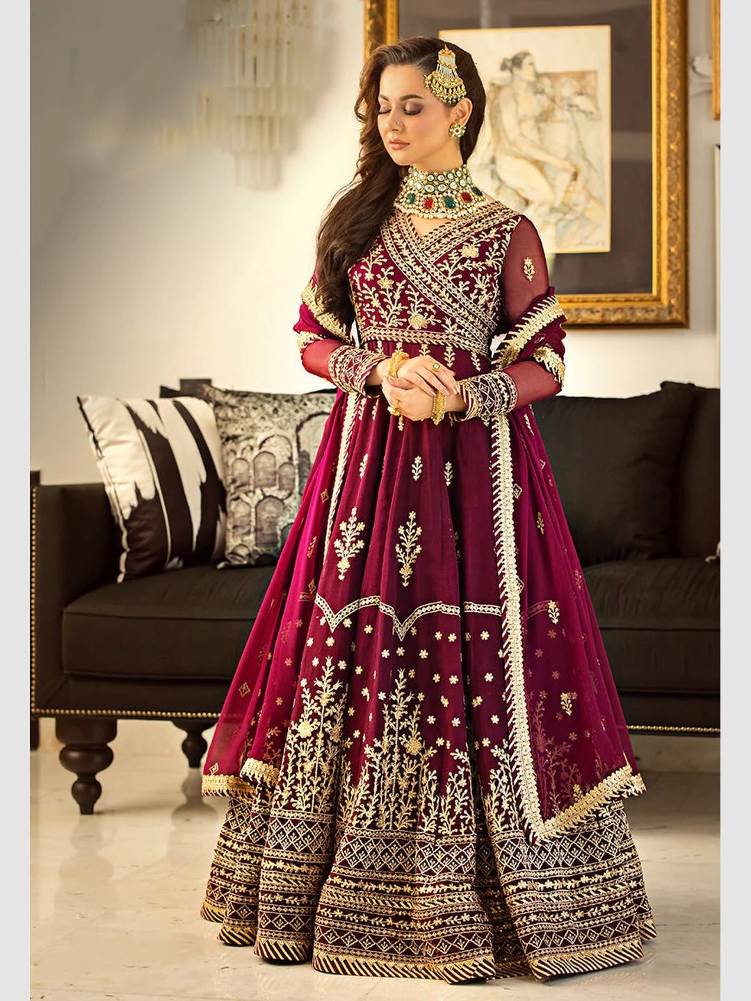 Asim Jofa Designer Chiffon Embroidered