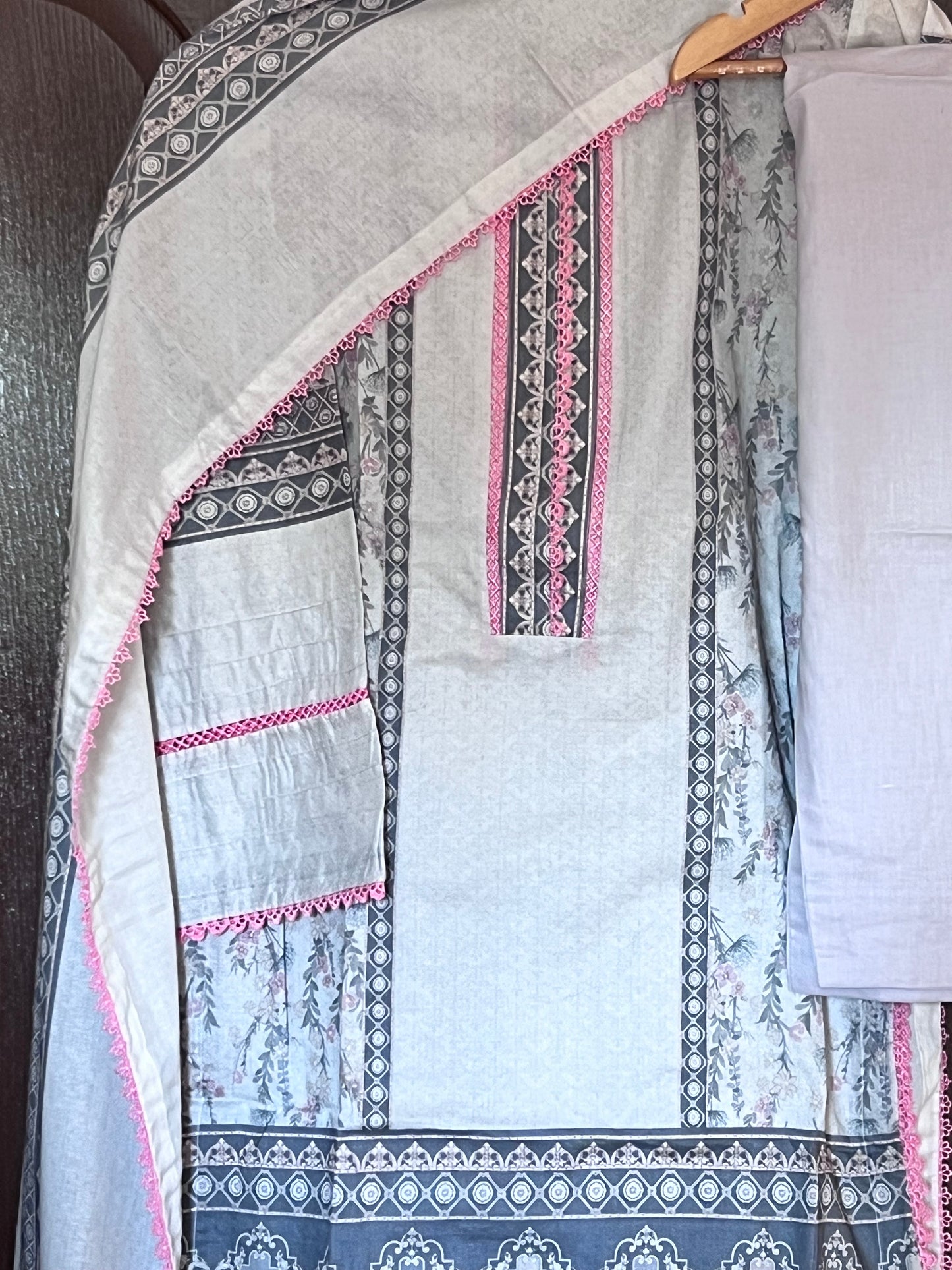 Printed Cotton Salwar kameez with dupatta and pant