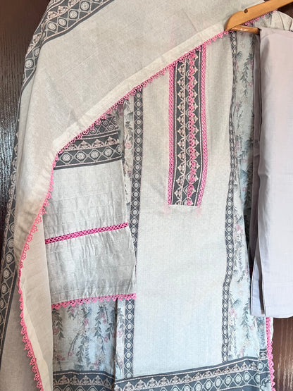 Printed Cotton Salwar kameez with dupatta and pant