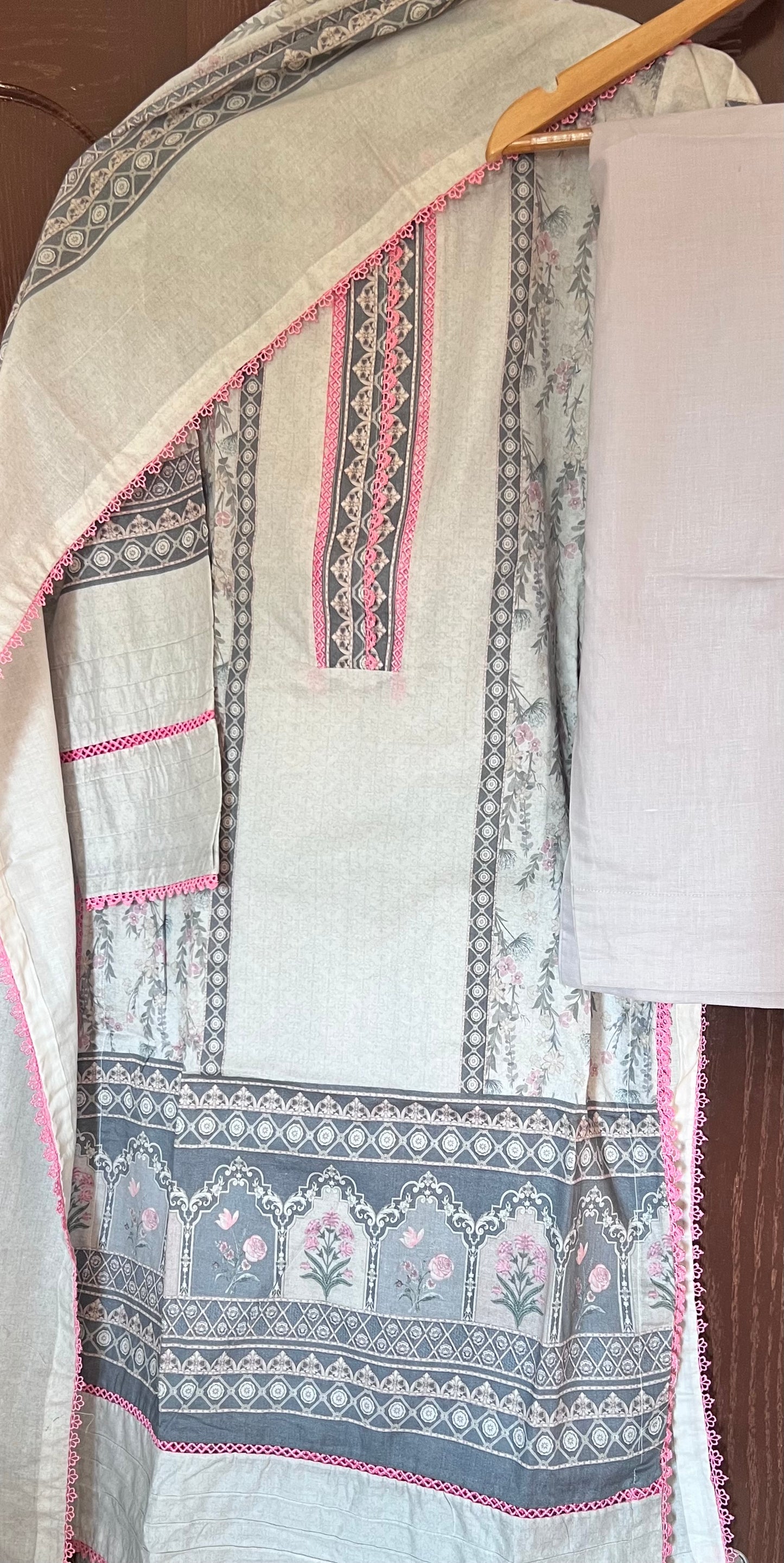 Printed Cotton Salwar kameez with dupatta and pant