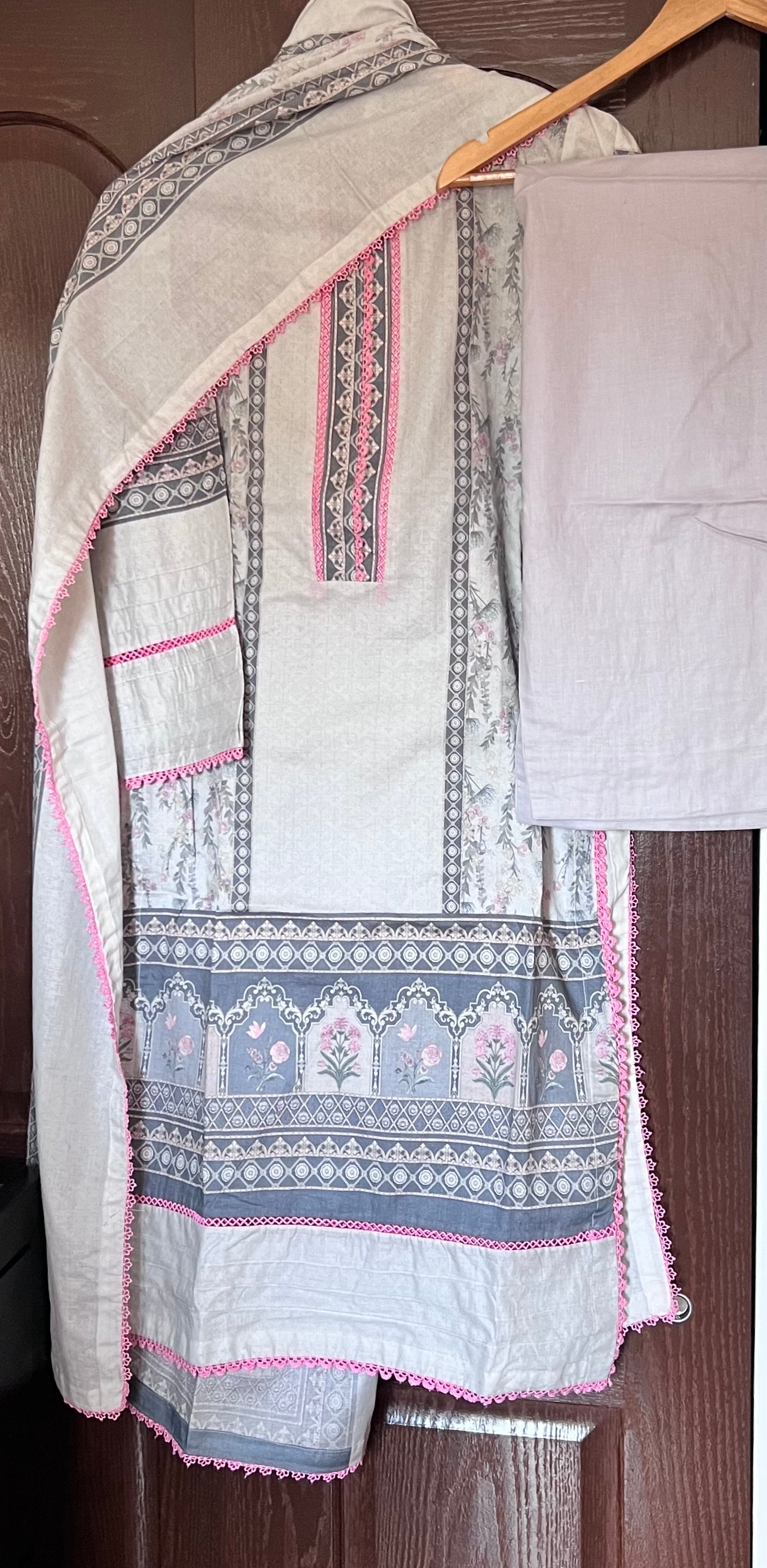 Printed Cotton Salwar kameez with dupatta and pant