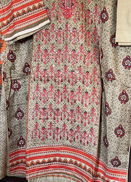Pakistani cotton salwar kameez with sequins work