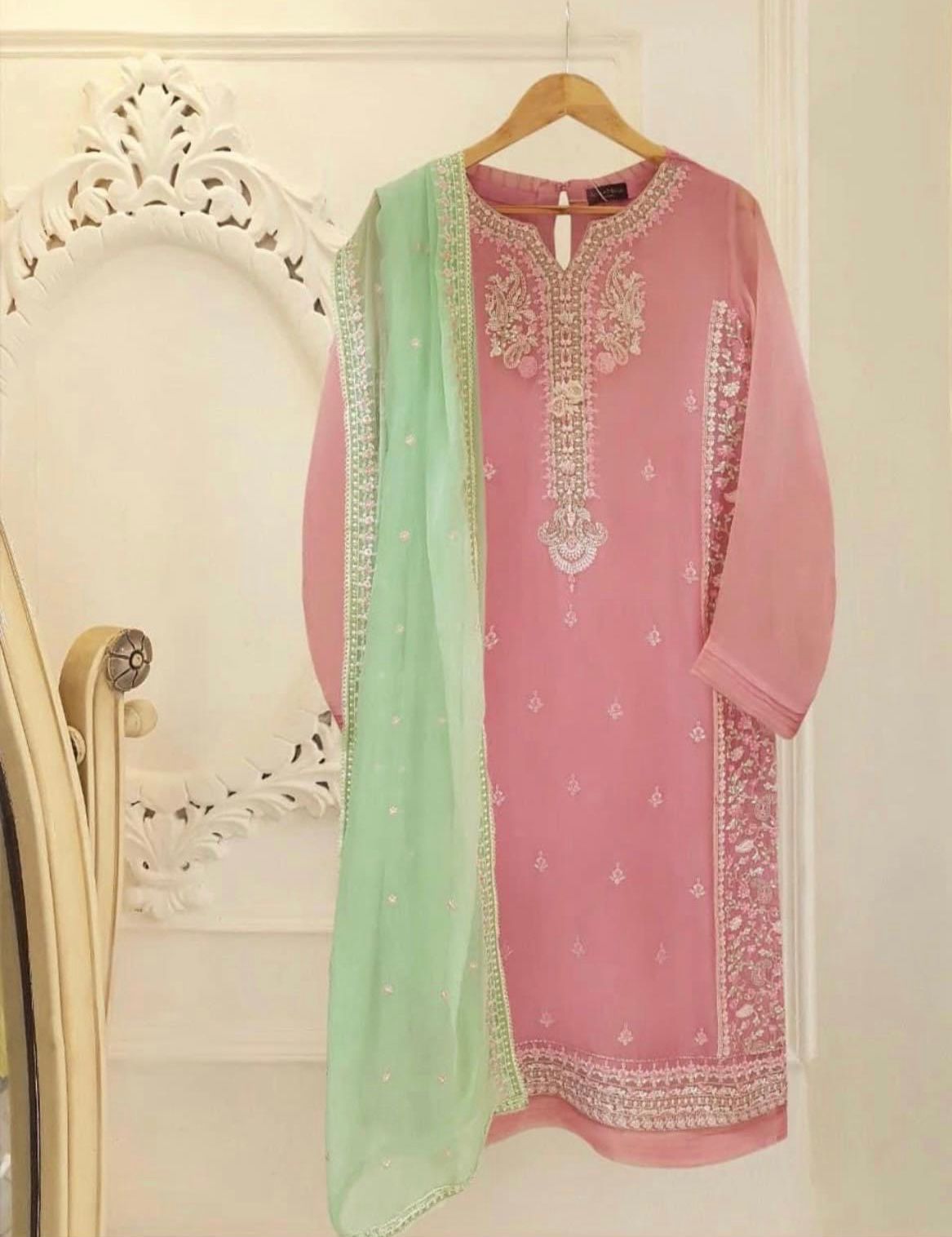 Exquisite Elegance: Aghanoor Pure Chiffon 3-Piece Ensemble