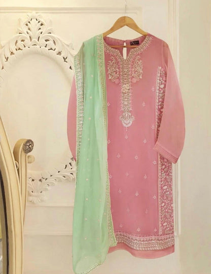 Exquisite Elegance: Aghanoor Pure Chiffon 3-Piece Ensemble