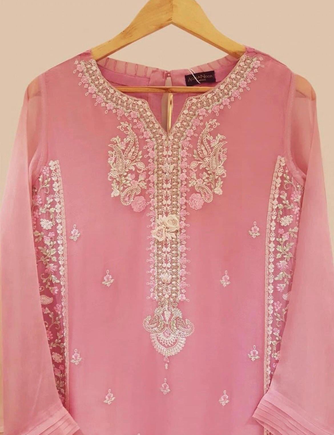 Exquisite Elegance: Aghanoor Pure Chiffon 3-Piece Ensemble