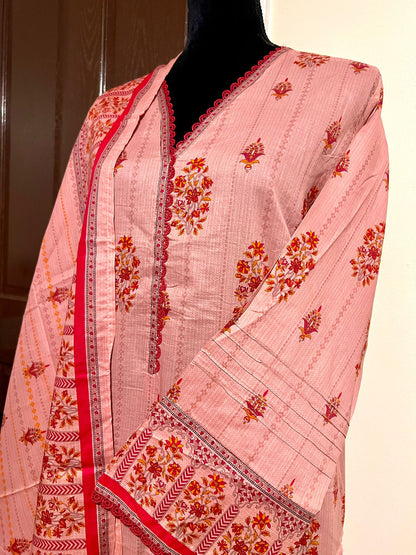 Bin Saeed Printed Lawn Ensemble - Elegance in Every Stitch