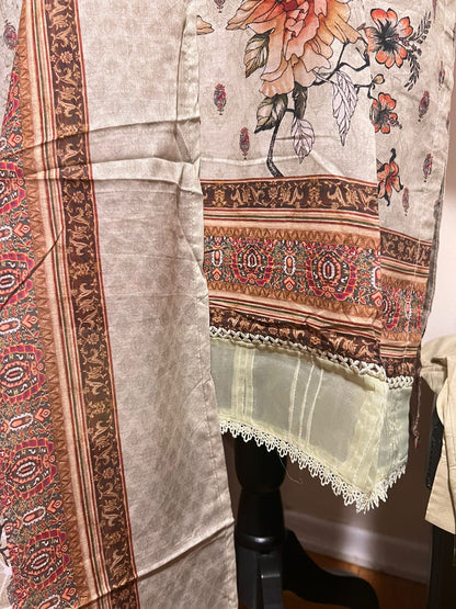 Bin Saeed Printed Lawn Ensemble - Elegance in Every Stitch