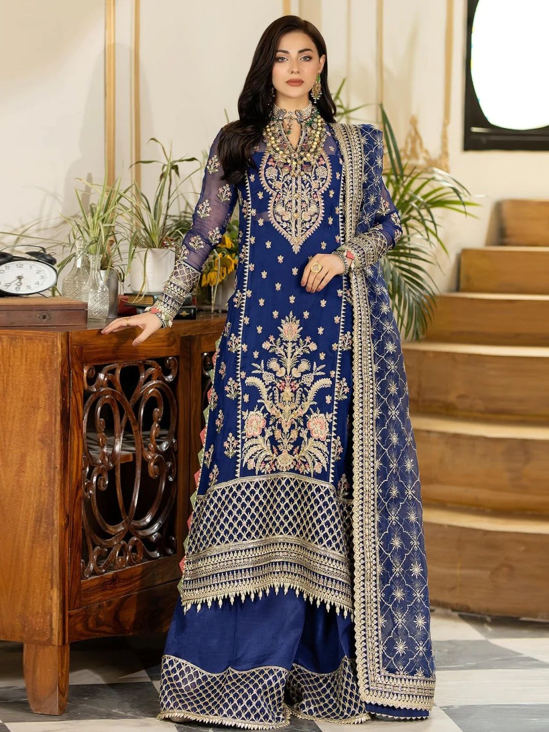 Imrozia Designer Embroidered Chiffon Salwar Kameez - Pre-Order Opulence