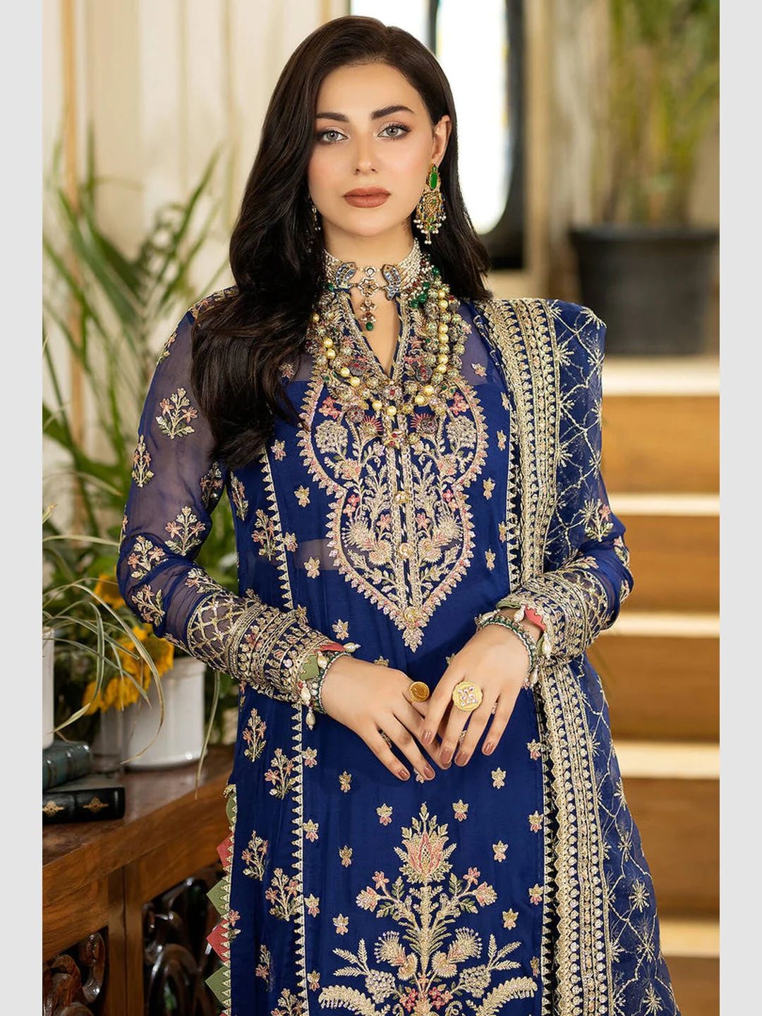 Imrozia Designer Embroidered Chiffon Salwar Kameez - Pre-Order Opulence
