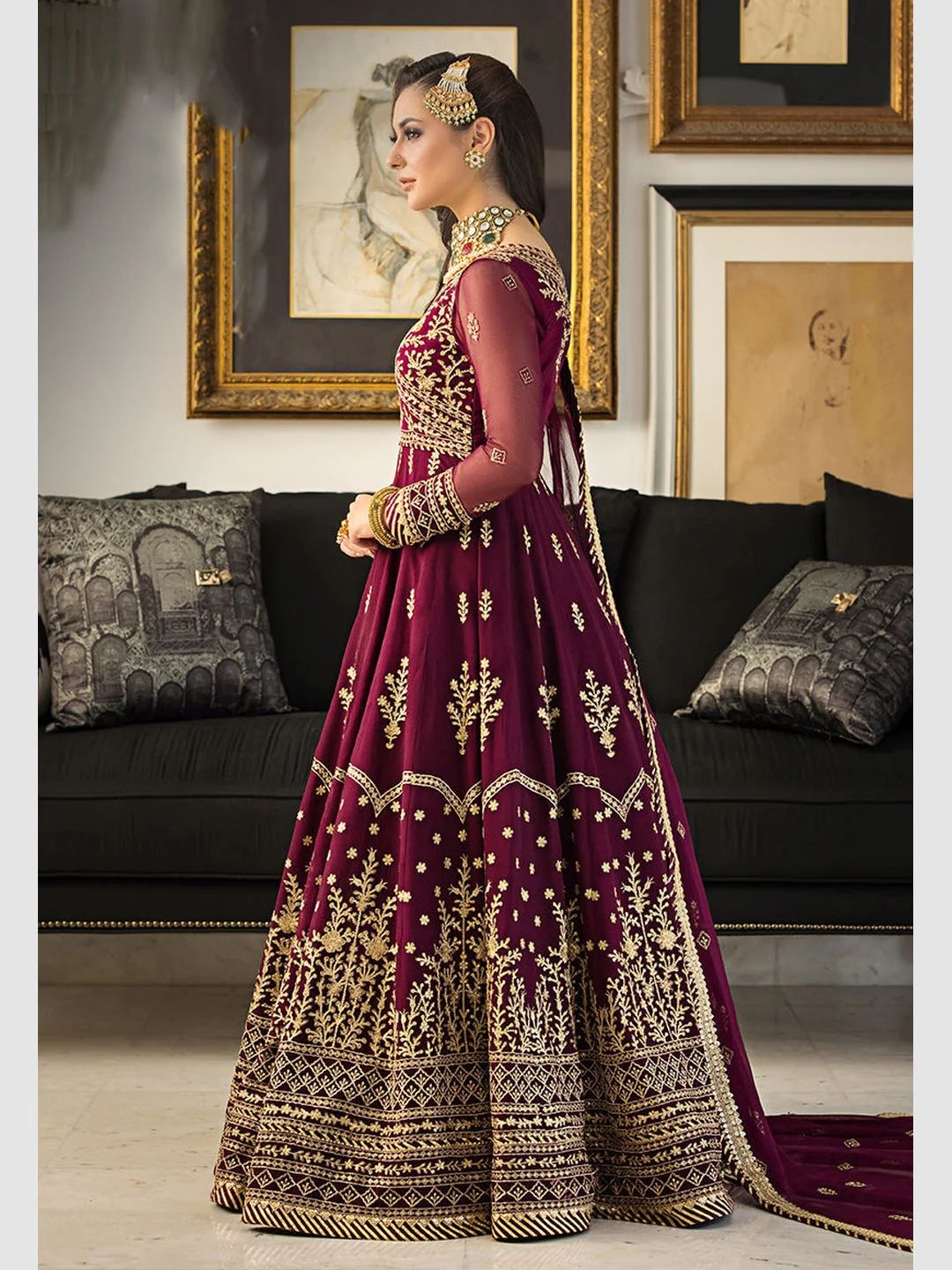 Asim Jofa Designer Chiffon Embroidered