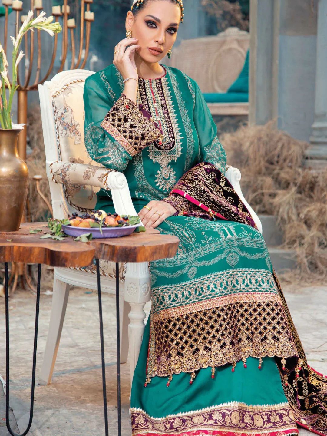 Anayah Designer Embroidered Velvet Salwar Kameez